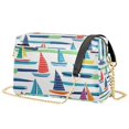 thumbnail image 1 of FORMRS Women Crossbody Purse with Chain Strap Vegan Leather Shoulder Handbag, Colorful Sailboats, 1 of 7