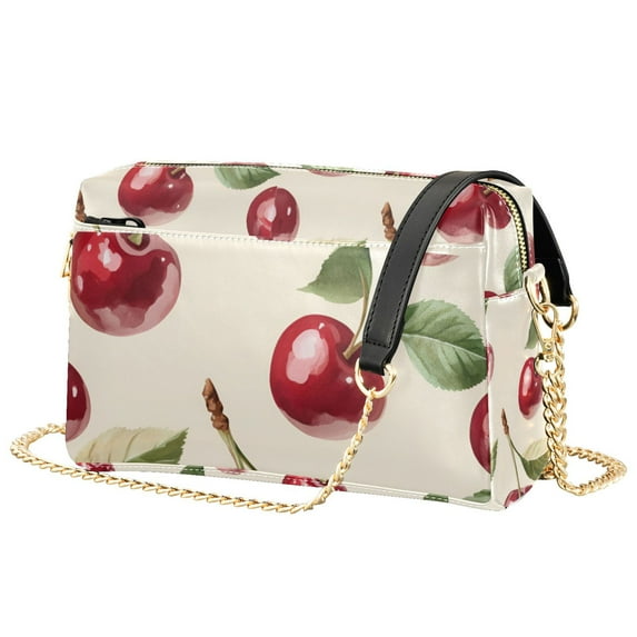 FORMRS Women Crossbody Purse with Chain Strap Vegan Leather Shoulder Handbag, Cute Cherry