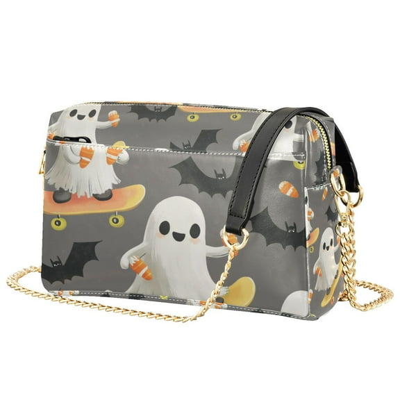 FORMRS Women Crossbody Purse with Chain Strap Vegan Leather Shoulder Handbag, Cute Ghosts