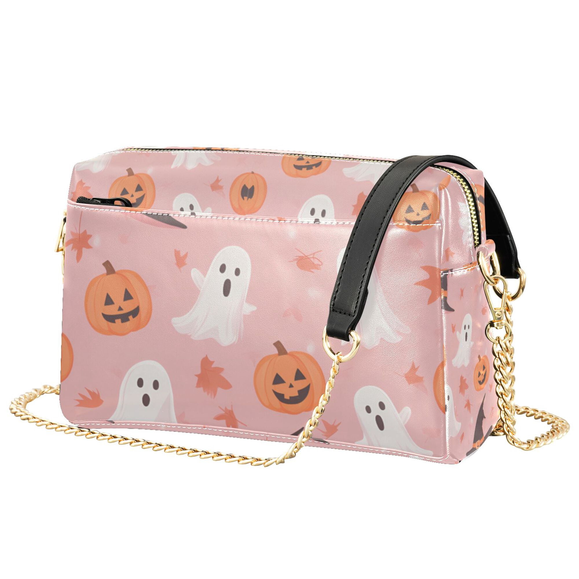 FORMRS Women Crossbody Purse with Chain Strap Vegan Leather Shoulder Handbag, Cute Pink Halloween