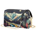 thumbnail image 1 of FORMRS Women Crossbody Purse with Chain Strap Vegan Leather Shoulder Handbag, Evening Mountain Road, 1 of 7