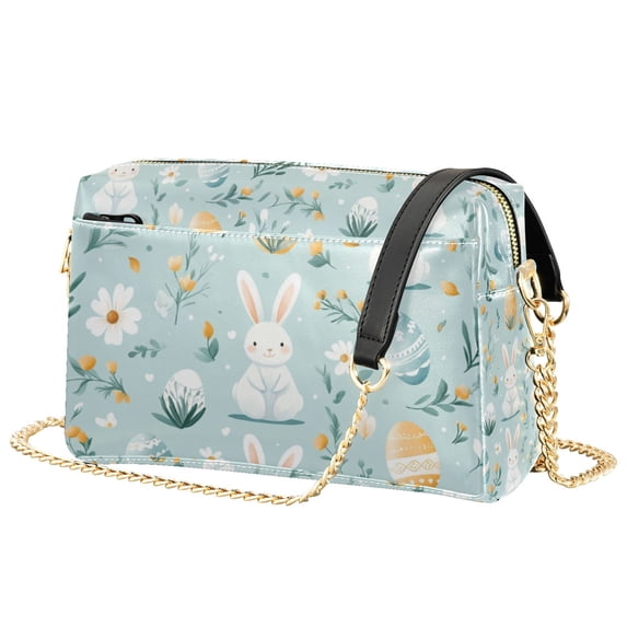 FORMRS Women Crossbody Purse with Chain Strap Vegan Leather Shoulder Handbag, Floral Easter