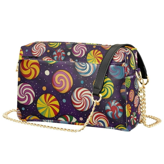 FORMRS Women Crossbody Purse with Chain Strap Vegan Leather Shoulder Handbag, Galactic Candy