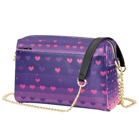 FORMRS Women Crossbody Purse with Chain Strap Vegan Leather Shoulder Handbag, Gradient Love