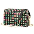 thumbnail image 1 of FORMRS Women Crossbody Purse with Chain Strap Vegan Leather Shoulder Handbag, Green Block Pattern, 1 of 7