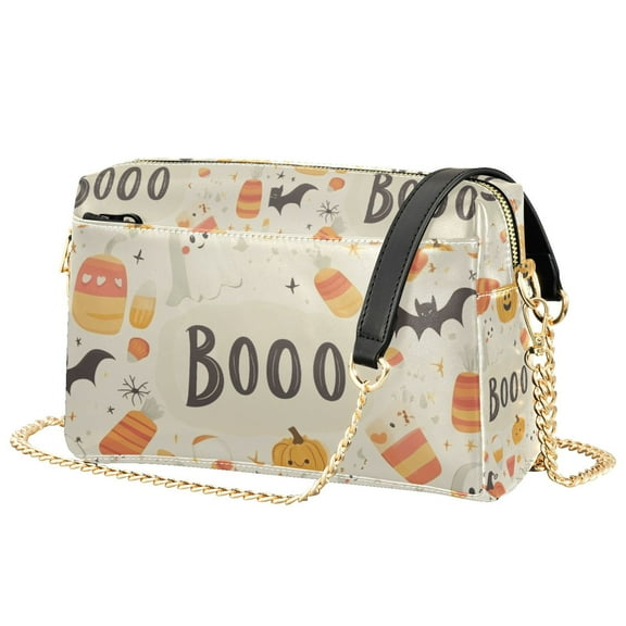 FORMRS Women Crossbody Purse with Chain Strap Vegan Leather Shoulder Handbag, Halloween Cute Pumpkins