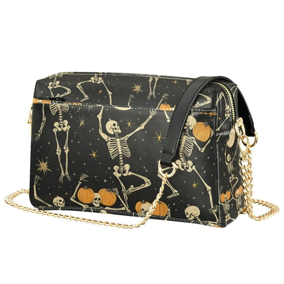 FORMRS Women Crossbody Purse with Chain Strap Vegan Leather Shoulder Handbag, Halloween Dancing