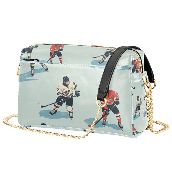 FORMRS Women Crossbody Purse with Chain Strap Vegan Leather Shoulder Handbag, Ice Play