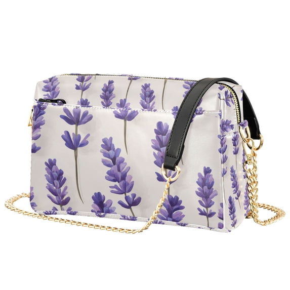 FORMRS Women Crossbody Purse with Chain Strap Vegan Leather Shoulder Handbag, Lavender Pattern
