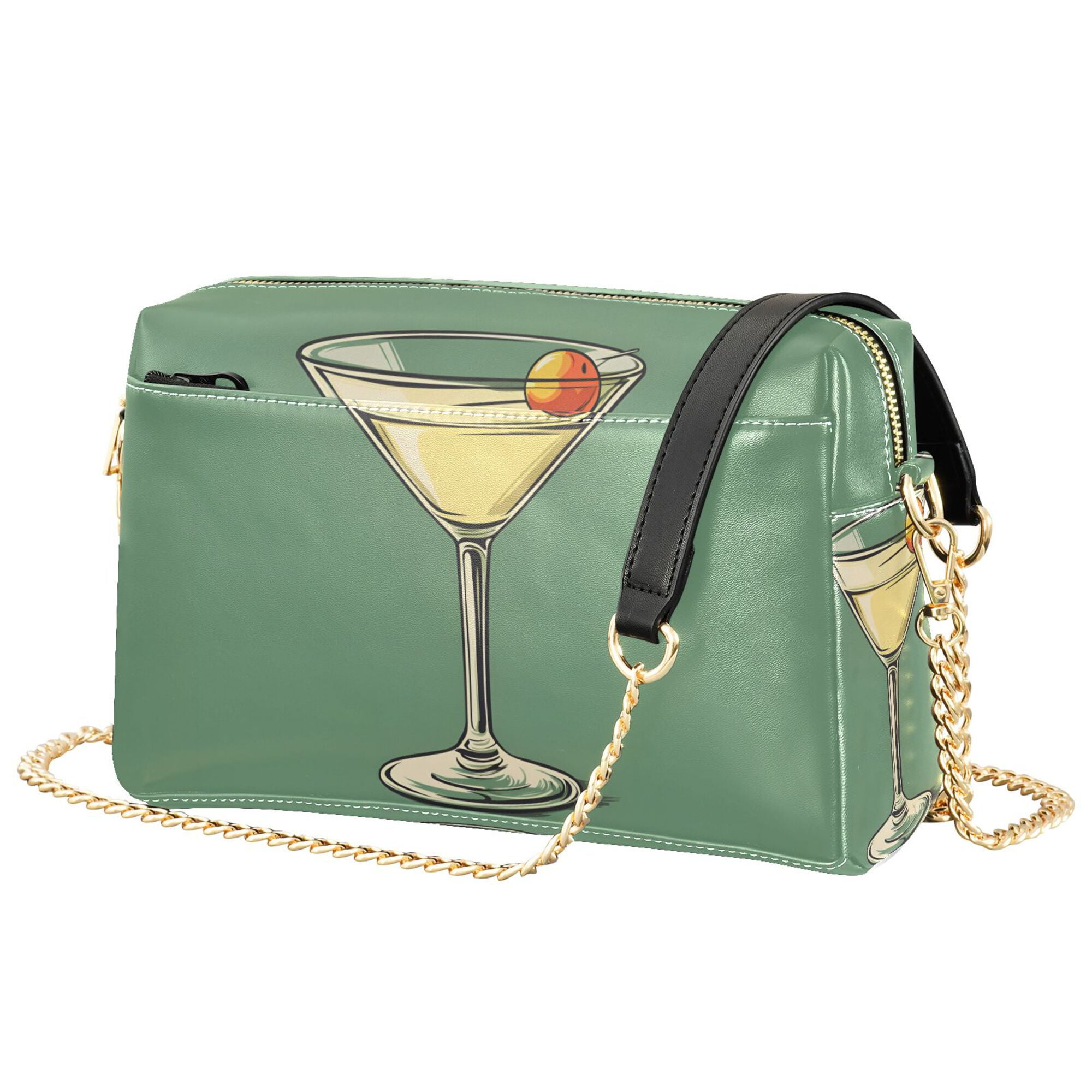 FORMRS Women Crossbody Purse with Chain Strap Vegan Leather Shoulder Handbag, Lemon Glass