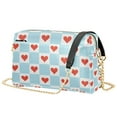 thumbnail image 1 of FORMRS Women Crossbody Purse with Chain Strap Vegan Leather Shoulder Handbag, Light Blue Checkered Heart, 1 of 7