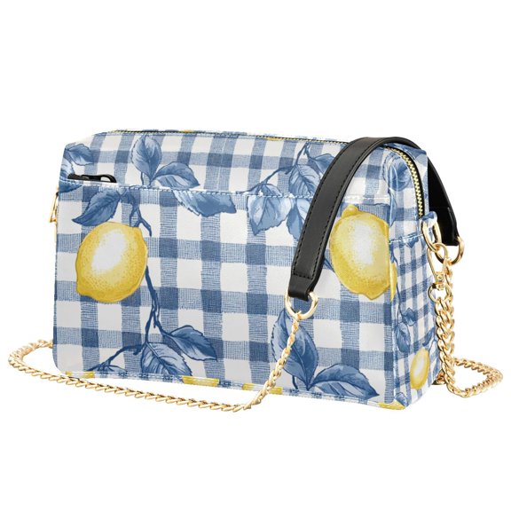 FORMRS Women Crossbody Purse with Chain Strap Vegan Leather Shoulder Handbag, Light Lemon