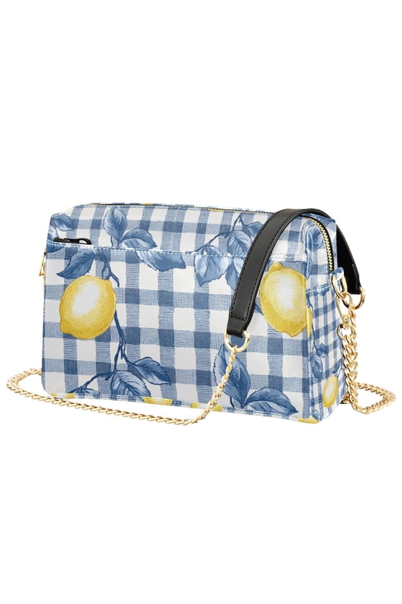 Women Crossbody Purse with Chain Strap Vegan Leather Shoulder Handbag, Light Lemon