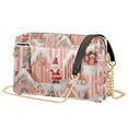 thumbnail image 1 of FORMRS Women Crossbody Purse with Chain Strap Vegan Leather Shoulder Handbag, Light Pink Gingerbread Houses, 1 of 7