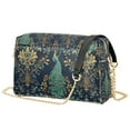 thumbnail image 1 of FORMRS Women Crossbody Purse with Chain Strap Vegan Leather Shoulder Handbag, Navy Blue Peacock Pattern, 1 of 7