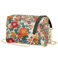 thumbnail image 1 of FORMRS Women Crossbody Purse with Chain Strap Vegan Leather Shoulder Handbag, Orange Japanese Flowers Pattern, 1 of 7