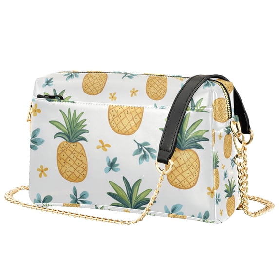 FORMRS Women Crossbody Purse with Chain Strap Vegan Leather Shoulder Handbag, Pineapple