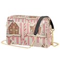 thumbnail image 1 of FORMRS Women Crossbody Purse with Chain Strap Vegan Leather Shoulder Handbag, Pink Candy House, 1 of 7