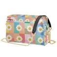 thumbnail image 1 of FORMRS Women Crossbody Purse with Chain Strap Vegan Leather Shoulder Handbag, Pink Checkered Daisy, 1 of 7