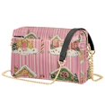 thumbnail image 1 of FORMRS Women Crossbody Purse with Chain Strap Vegan Leather Shoulder Handbag, Pink Christmas House, 1 of 7