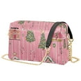 thumbnail image 1 of FORMRS Women Crossbody Purse with Chain Strap Vegan Leather Shoulder Handbag, Pink Gingerbread House, 1 of 7