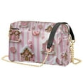 thumbnail image 1 of FORMRS Women Crossbody Purse with Chain Strap Vegan Leather Shoulder Handbag, Pink Gingerbread Houses, 1 of 7