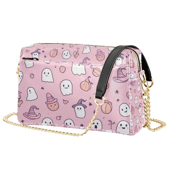 FORMRS Women Crossbody Purse with Chain Strap Vegan Leather Shoulder Handbag, Pink Halloween