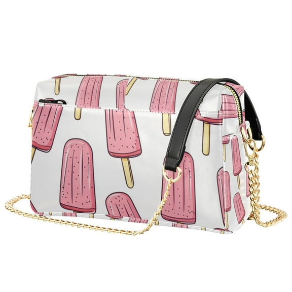 FORMRS Women Crossbody Purse with Chain Strap Vegan Leather Shoulder Handbag, Pink Ice Cream