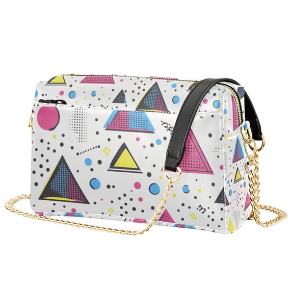 FORMRS Women Crossbody Purse with Chain Strap Vegan Leather Shoulder Handbag, Pink Simple Shapes
