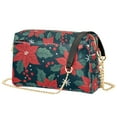 thumbnail image 1 of FORMRS Women Crossbody Purse with Chain Strap Vegan Leather Shoulder Handbag, Red Christmas Leaves, 1 of 7
