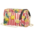 thumbnail image 1 of FORMRS Women Crossbody Purse with Chain Strap Vegan Leather Shoulder Handbag, Red Striped Lemon, 1 of 7