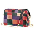 thumbnail image 1 of FORMRS Women Crossbody Purse with Chain Strap Vegan Leather Shoulder Handbag, Red and Purple Plaid Pattern, 1 of 7