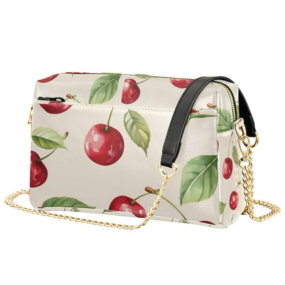 FORMRS Women Crossbody Purse with Chain Strap Vegan Leather Shoulder Handbag, Watercolor Cherry