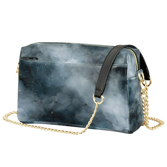 FORMRS Women Crossbody Purse with Chain Strap Vegan Leather Shoulder Handbag, Watercolor Sky Pattern
