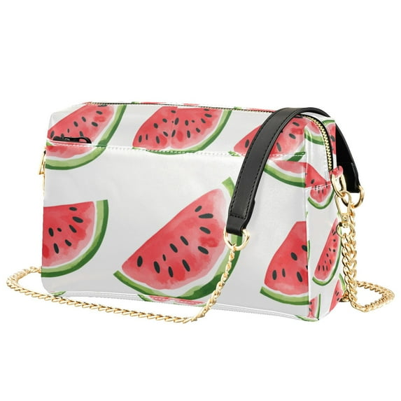 FORMRS Women Crossbody Purse with Chain Strap Vegan Leather Shoulder Handbag, White Watermelon