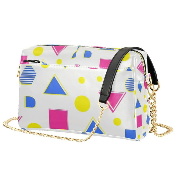 FORMRS Women Crossbody Purse with Chain Strap Vegan Leather Shoulder Handbag, Yellow Retro Round