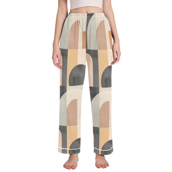 FORMRS Women's Pajama Pants with Pockets Soft Comfy Loungewear Sleep Bottom, Sizes S-2XL, Abstract Shapes
