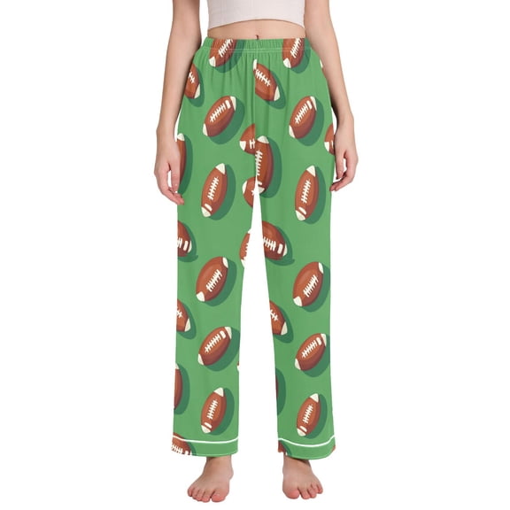 FORMRS Women's Pajama Pants with Pockets Soft Comfy Loungewear Sleep Bottom, Sizes S-2XL, American Footballs