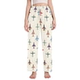 thumbnail image 1 of FORMRS Women's Pajama Pants with Pockets Soft Comfy Loungewear Sleep Bottom, Sizes S-2XL, Beige Cartoon Planes Pattern, 1 of 8
