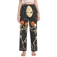 thumbnail image 1 of FORMRS Women's Pajama Pants with Pockets Soft Comfy Loungewear Sleep Bottom, Sizes S-2XL, Black Halloween Dancing Skeleton, 1 of 8