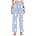 thumbnail image 1 of FORMRS Women's Pajama Pants with Pockets Soft Comfy Loungewear Sleep Bottom, Sizes S-2XL, Blue Cartoon Rabbit Pattern, 1 of 8