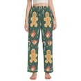 thumbnail image 1 of FORMRS Women's Pajama Pants with Pockets Soft Comfy Loungewear Sleep Bottom, Sizes S-2XL, Brown Christmas Gingerbread, 1 of 8