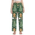 thumbnail image 1 of FORMRS Women's Pajama Pants with Pockets Soft Comfy Loungewear Sleep Bottom, Sizes S-2XL, Brown Christmas Gingerbread, 1 of 8