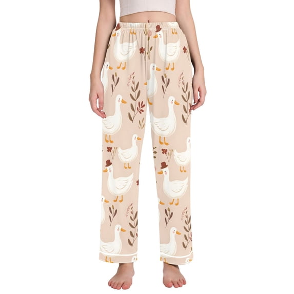 FORMRS Women's Pajama Pants with Pockets Soft Comfy Loungewear Sleep Bottom, Sizes S-2XL, Cartoon Goose Pattern