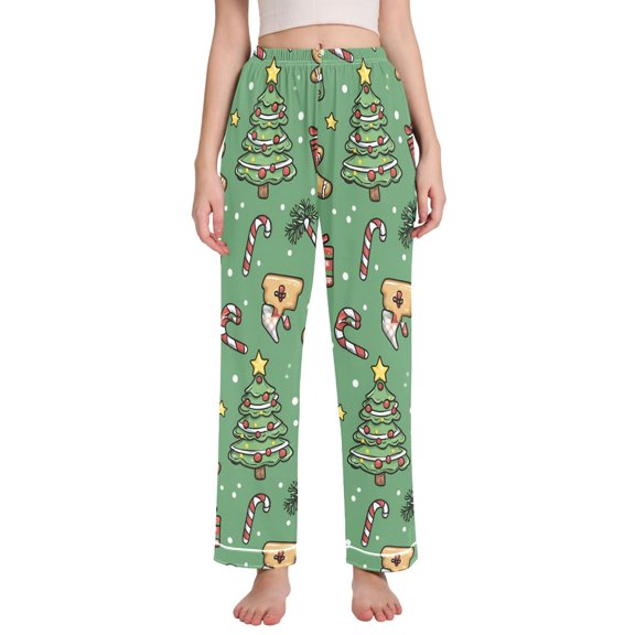FORMRS Women's Pajama Pants with Pockets Soft Comfy Loungewear Sleep Bottom, Sizes S-2XL, Christmas Cookies
