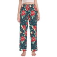 thumbnail image 1 of FORMRS Women's Pajama Pants with Pockets Soft Comfy Loungewear Sleep Bottom, Sizes S-2XL, Christmas Themed Leaves, 1 of 8