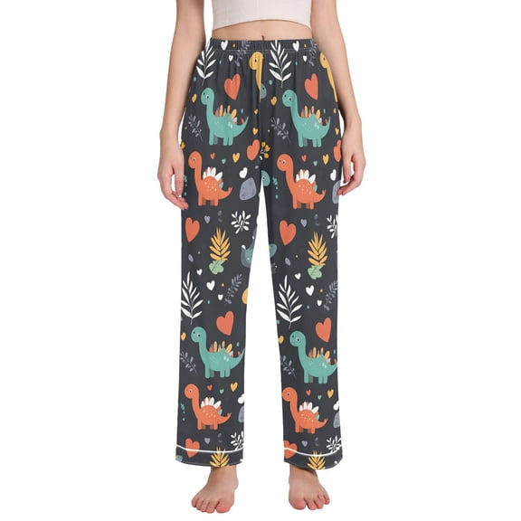 FORMRS Women's Pajama Pants with Pockets Soft Comfy Loungewear Sleep Bottom, Sizes S-2XL, Cute Dinosaur