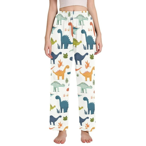 FORMRS Women's Pajama Pants with Pockets Soft Comfy Loungewear Sleep Bottom, Sizes S-2XL, Dinosaur Pattern