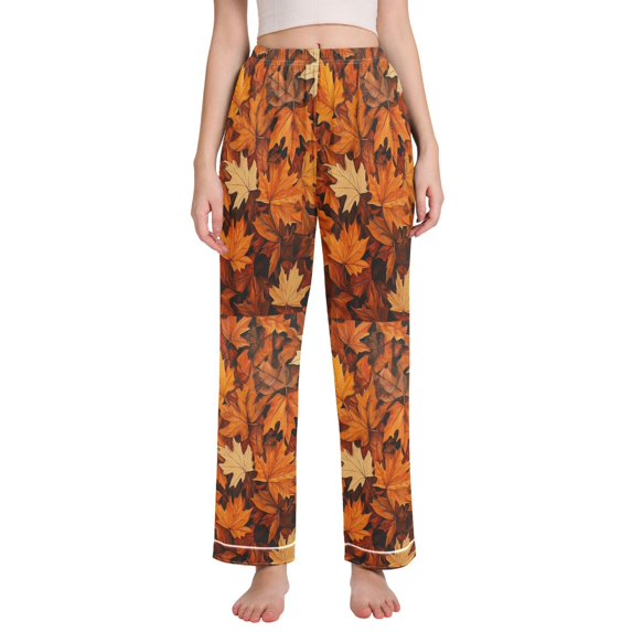 FORMRS Women's Pajama Pants with Pockets Soft Comfy Loungewear Sleep Bottom, Sizes S-2XL, Fall Pattern