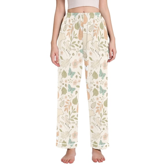 FORMRS Women's Pajama Pants with Pockets Soft Comfy Loungewear Sleep Bottom, Sizes S-2XL, Forest Pastel